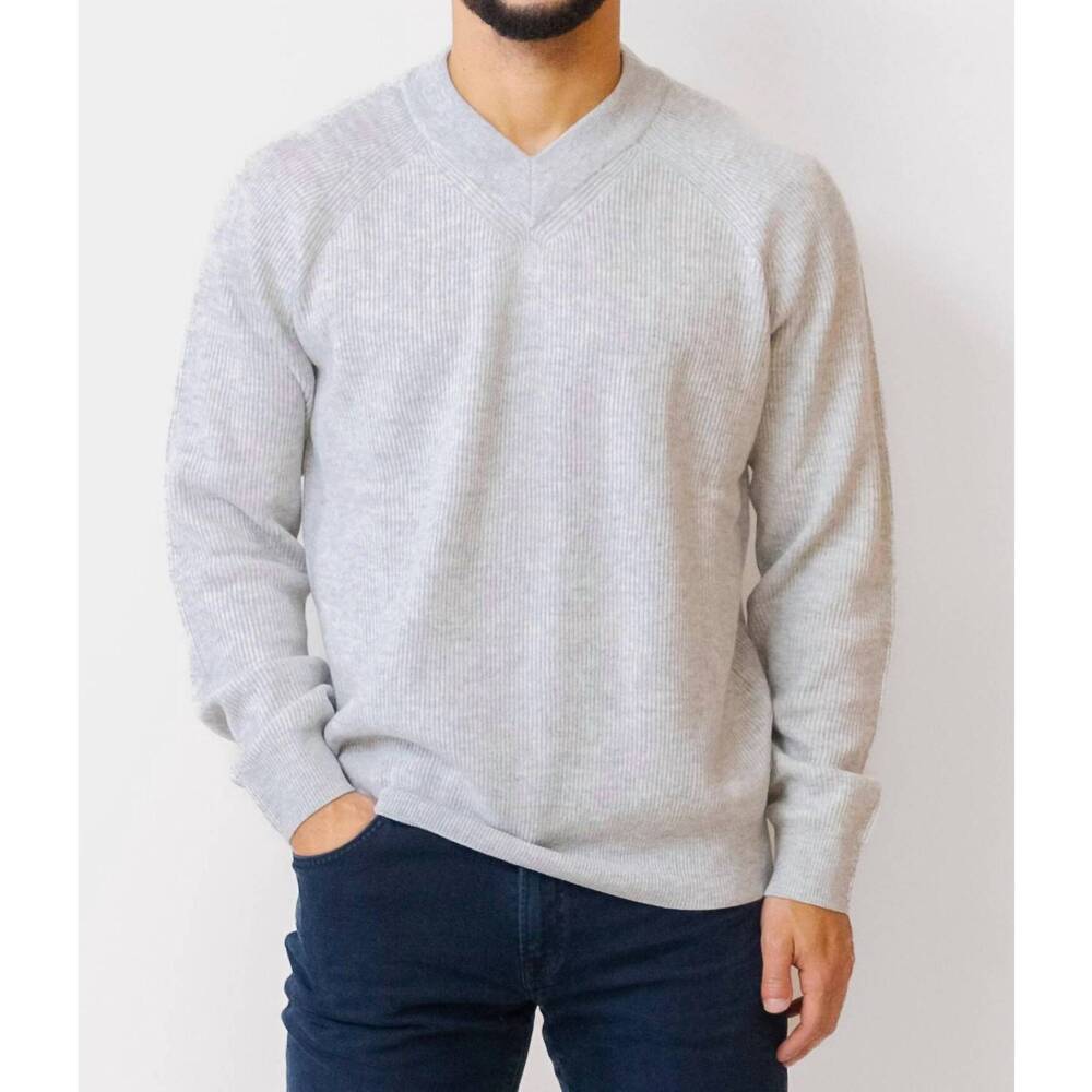 NEW RAILS ansel v-neck sweater in grey